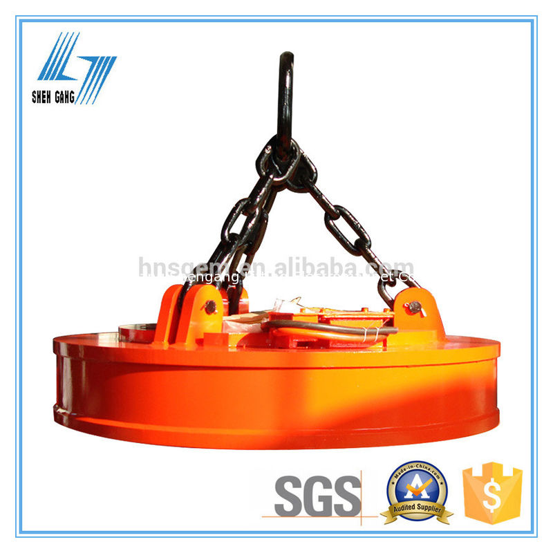 Vertical Handle Electric Lifting Magnets , Circular Lifting Electromagnet MW5 Series