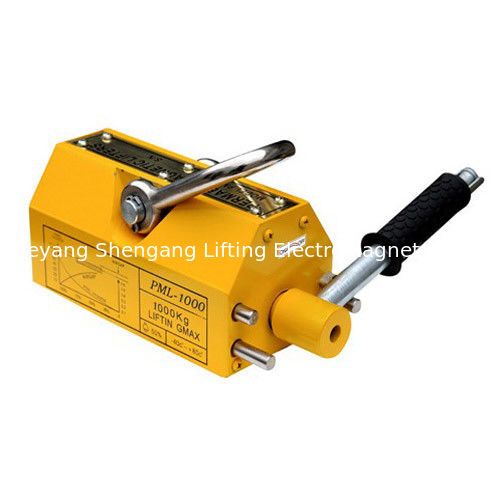 600kg Manual Type Steel Plate Lifting Magnets Yellow Color Highly Powerful