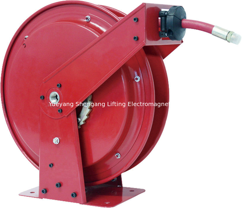 Hydraulic Oil Retractable Hose Reel Red Color High Power Force Long Distance