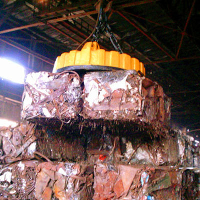 Iron Scrap Metal Magnet , Scrap Handling Magnets Excavator Installed